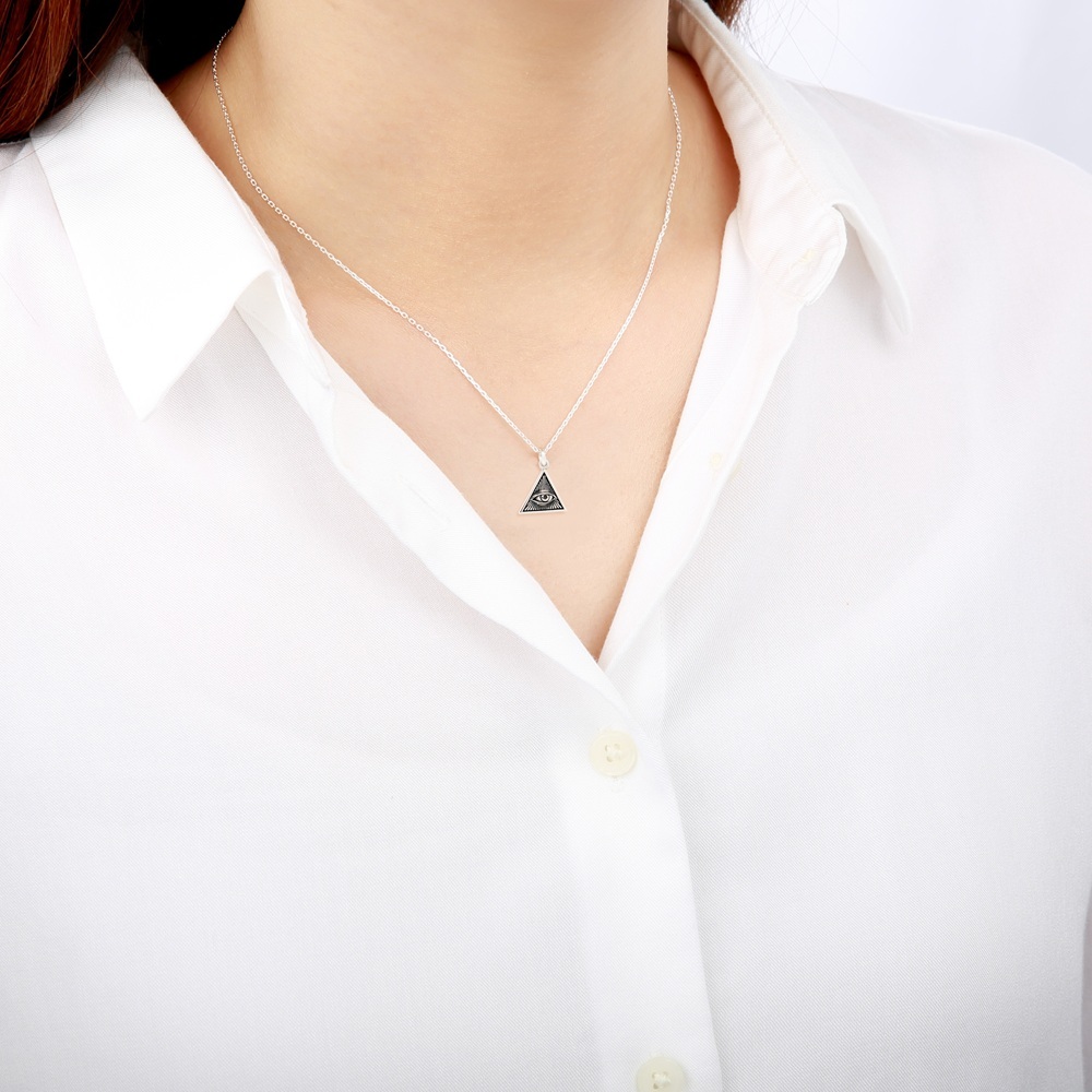 【Angel & Me】上帝之眼 925 純銀項鍊 全視之眼 上帝 神聖 禮物, , large