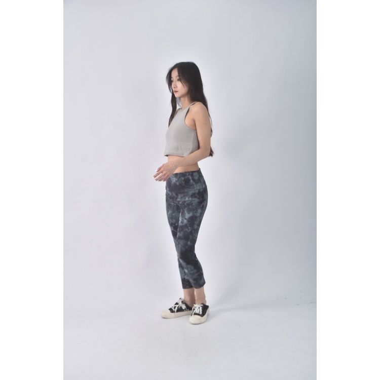 (XL) lululemon高腰運動質感暈染綠色長褲二手衣, , large
