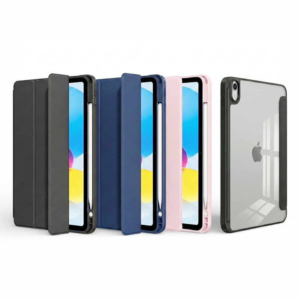 【SQ160三折晶瑩背板】Apple iPad A16 11吋平板皮套(適用iPad 10代 10.9吋)(內置筆槽), , large
