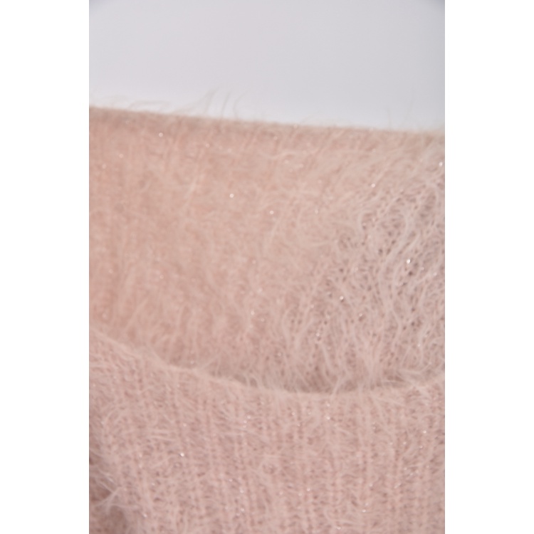 (F) 【智恩私服】質感修身短版針織毛毛粉色長袖上衣二手衣, , large