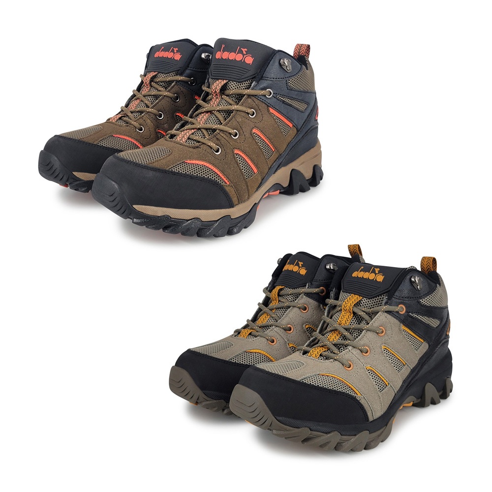 DIADORA迪亞多那 抗水機能登山鞋 男運動鞋 越野鞋 男鞋 防潑水 寬楦 保護後跟 減壓 透氣 耐磨 止滑 咖啡卡其, , large