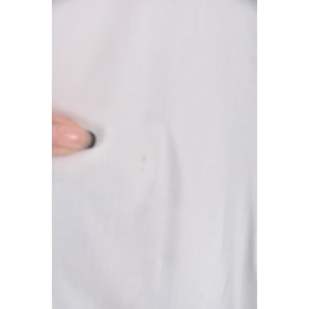 (M) t e e排扣白色短袖上衣二手衣, , large