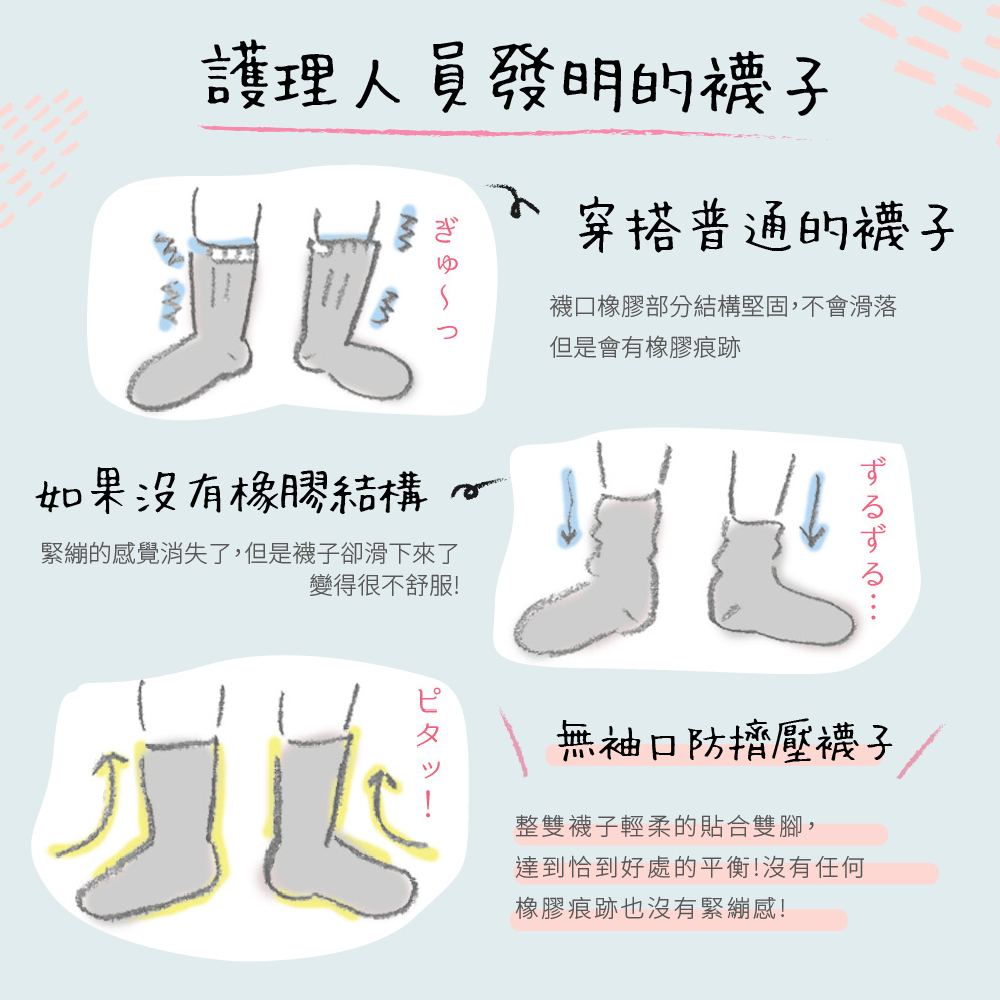 【M&M 日本製】KS06 護理師研發彈力無束縛襪 2雙/組, , large