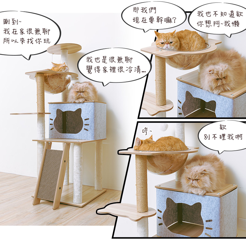 【Y HOUSE】三景二室輕奢雅築貓宅 貓跳台 貓爬架 貓窩 粗麻繩柱 貓抓板 貓宅, , large