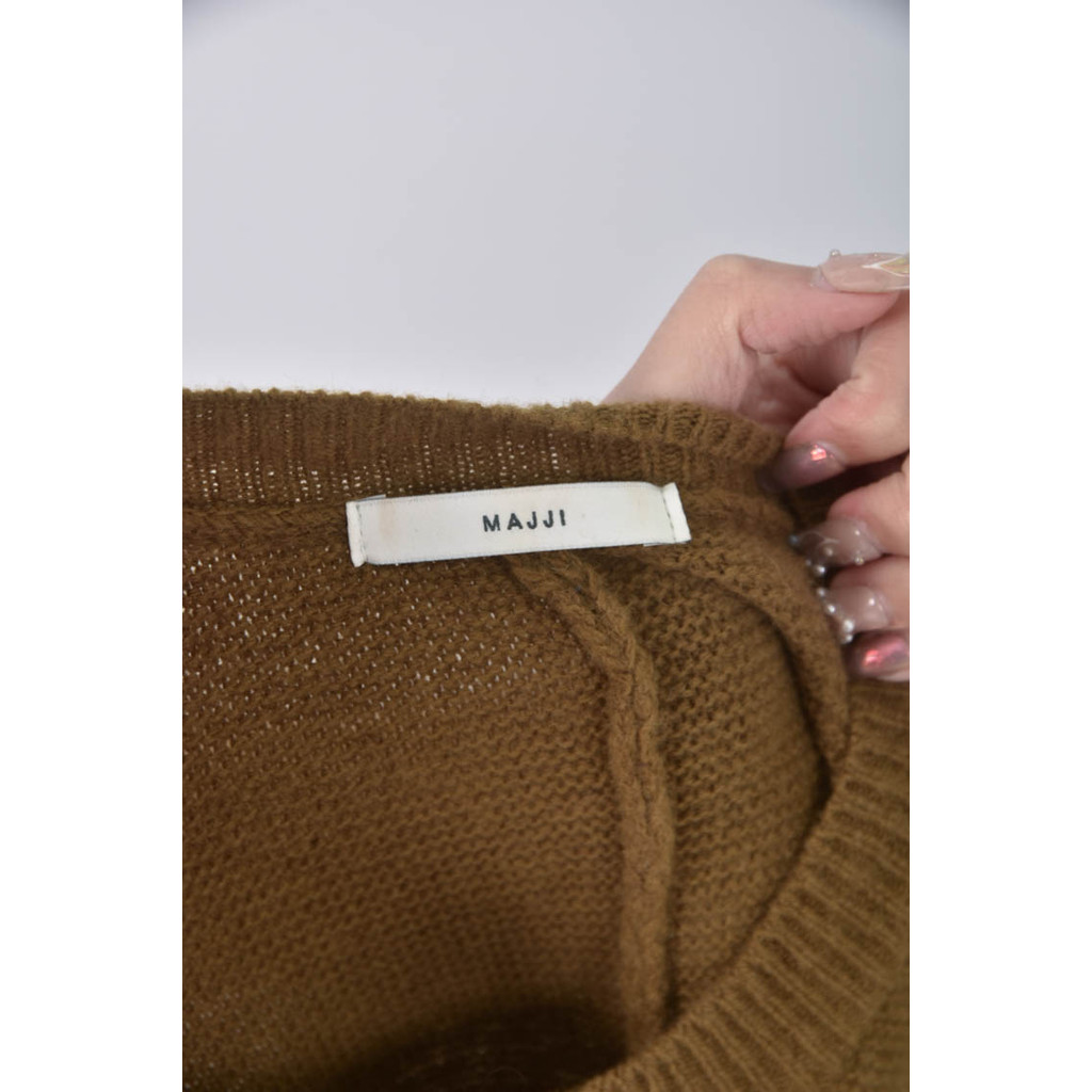 (XL) majji寬鬆棕色毛衣二手衣, , large