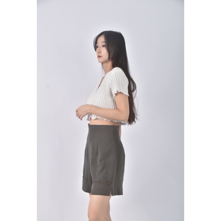 (S) 高腰綠色短褲二手衣, , large