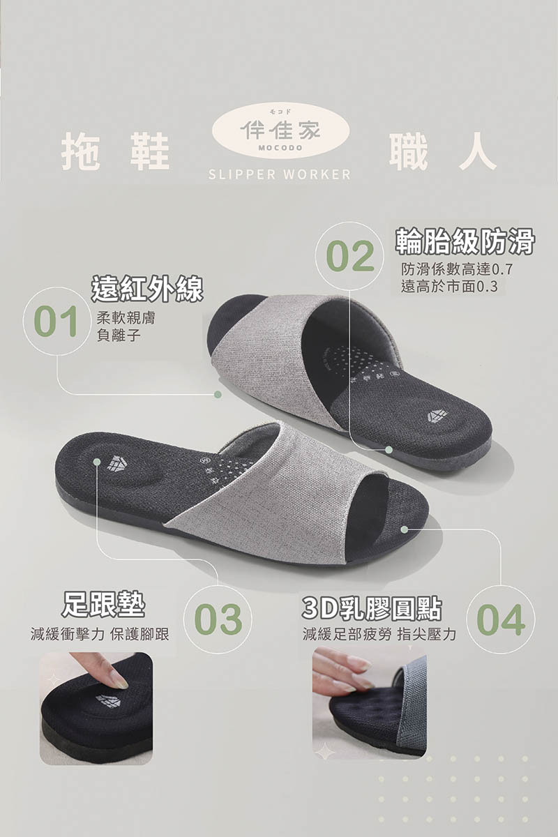 [e shoe store] Graphene latex anti-slip home slippers fast constant temperature far infrared - meter M (24.5CM), , large