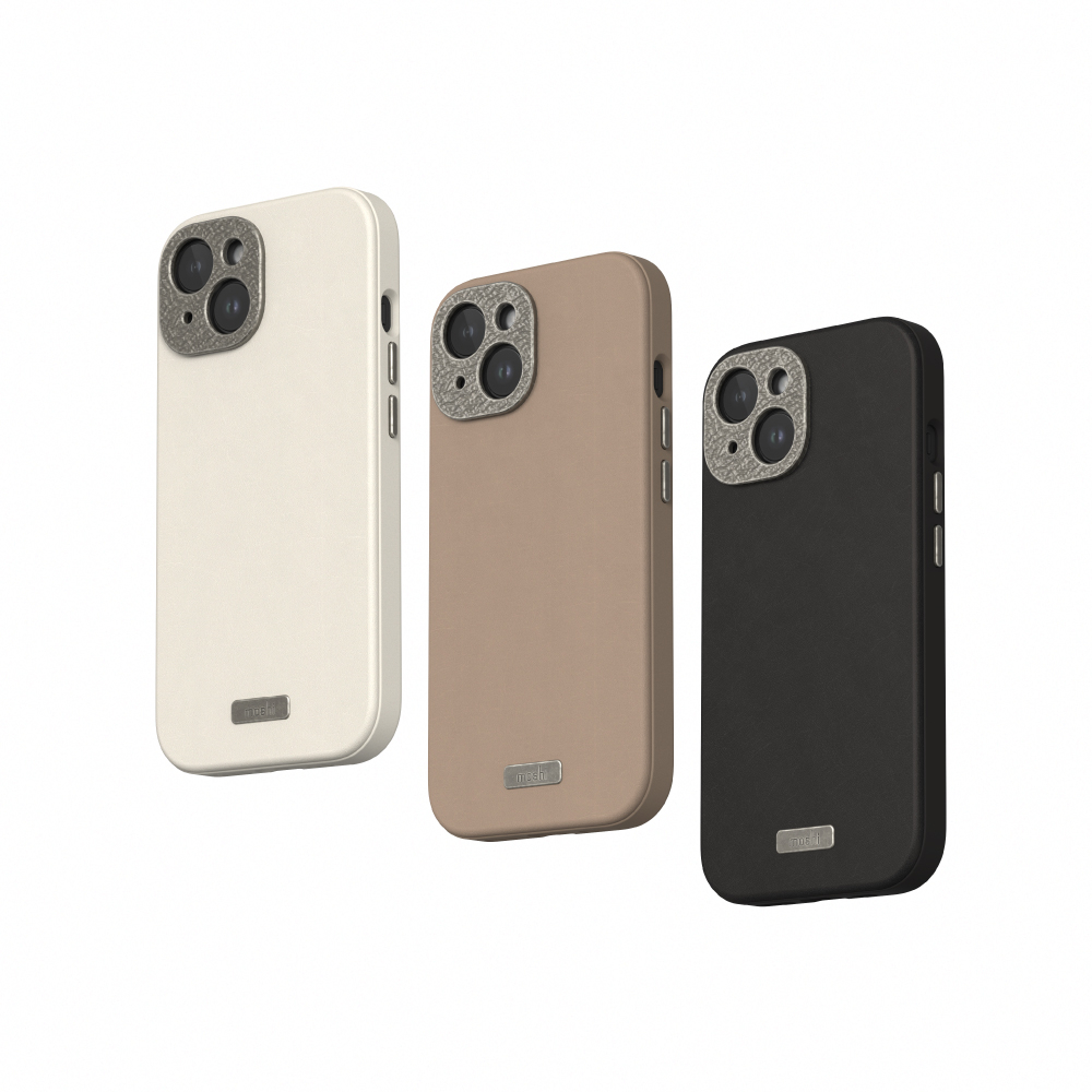 Moshi iPhone 15 Napa 皮革保護殼 支援Magsafe 手機殼-iPhone 15 Pro,午夜黑 (現貨), , large