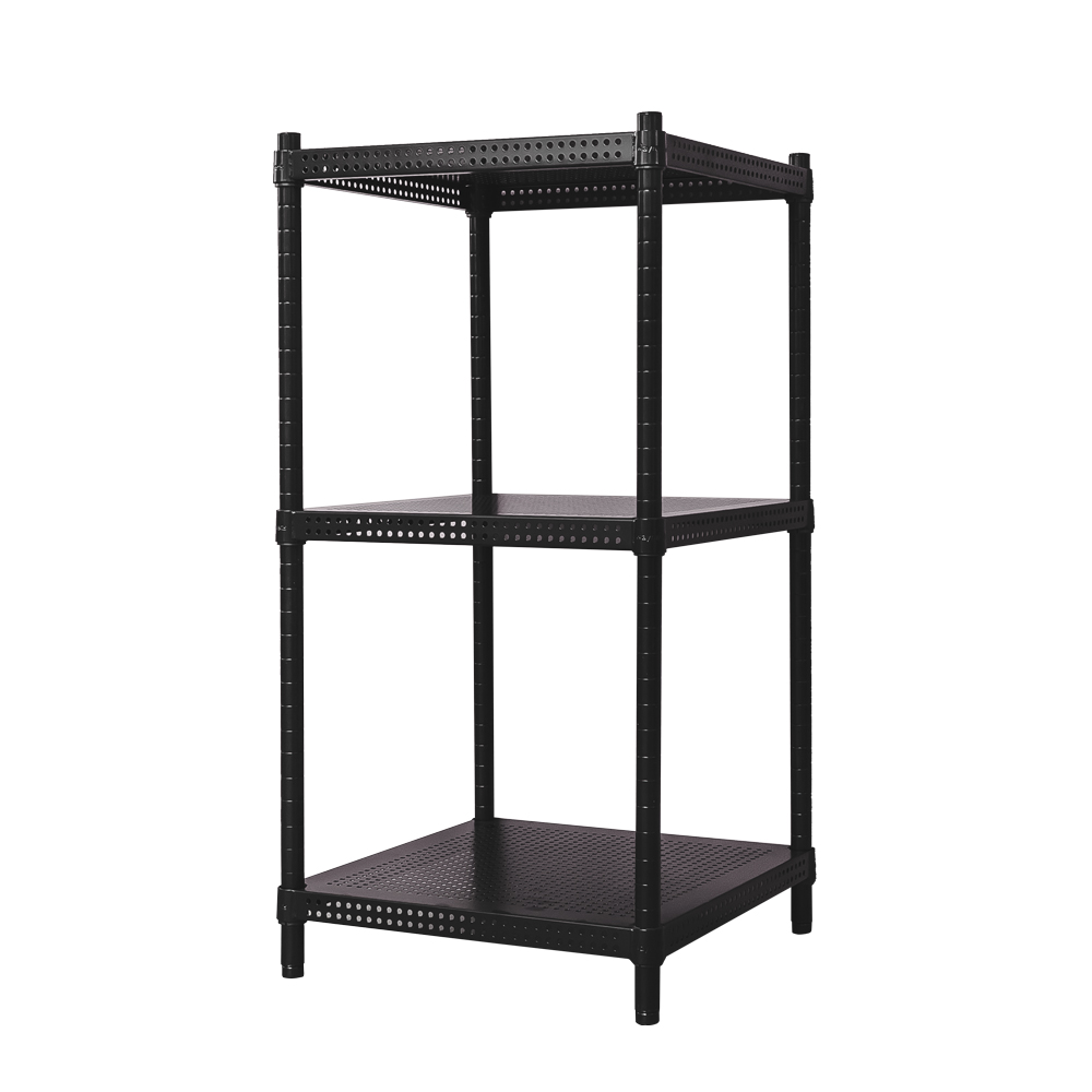 【Y HOUSE】45x45x90cm perforated plate three-layer rack perforated plate rack iron rack - black paint, , large
