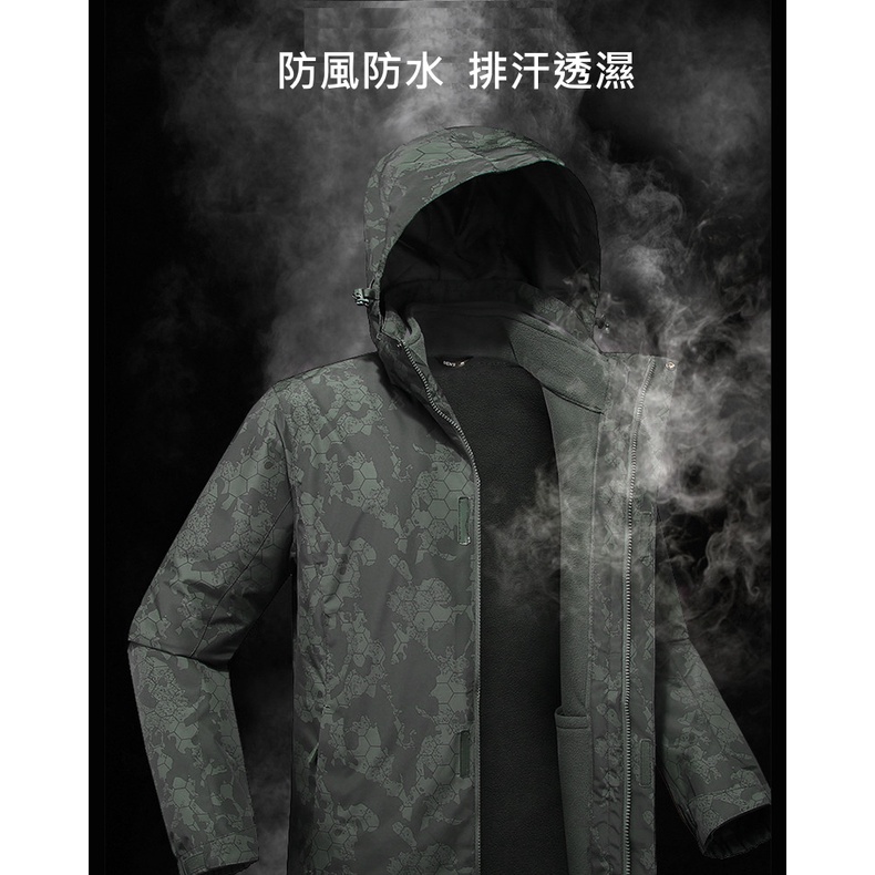 [DZRZVD杜戛地]【零碼出清】【97002女款兩件式外套】上下雙開式主拉鍊 衝鋒衣 印花款, , large