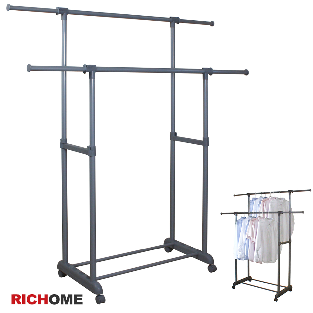 閃銀雙桿伸縮衣架, , large