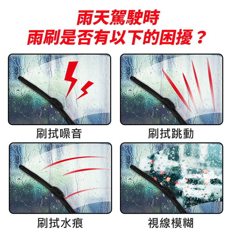 【風之刃】矽膠水刀雨刷-專用款雨刷+轉接頭(1組), , large