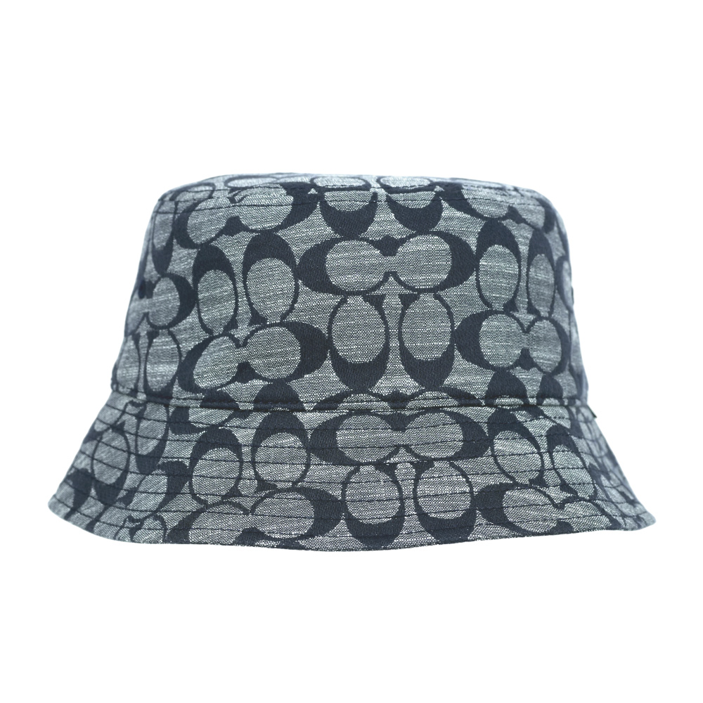 COACH CC Logo Chambray 織布漁夫帽 XS-S/藍色, , large