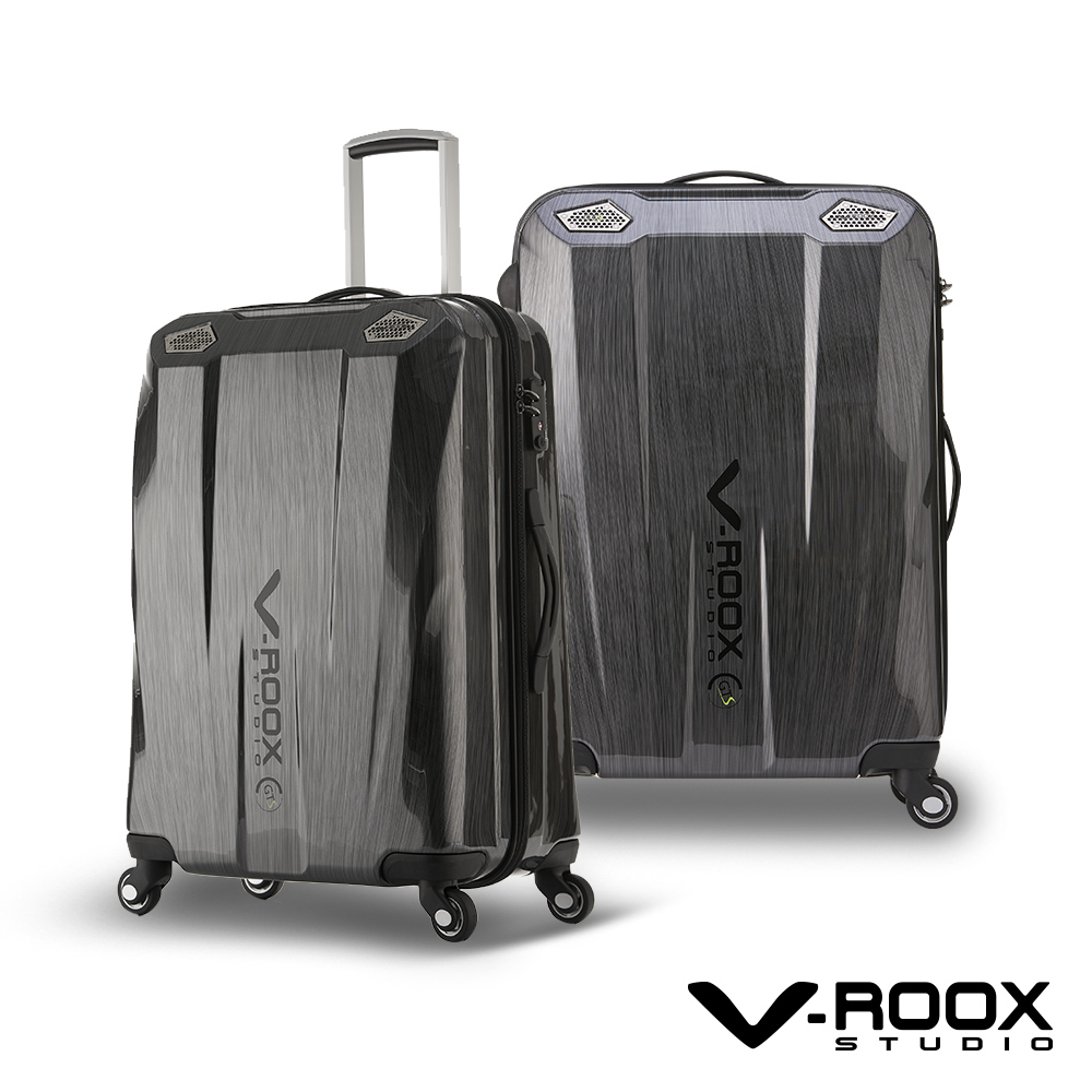 【PANTHEON PLAZA】展示品限量出清  V-ROOX GTS LIGHT 26吋 極速超跑 輕量拉鍊行李箱 GTS-59169 黑拉絲, , large