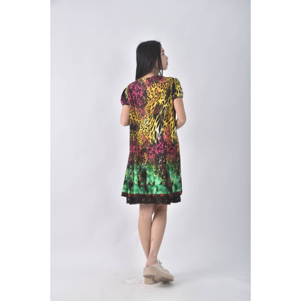 (XL) yakleng豹紋黃色洋裝二手衣, , large