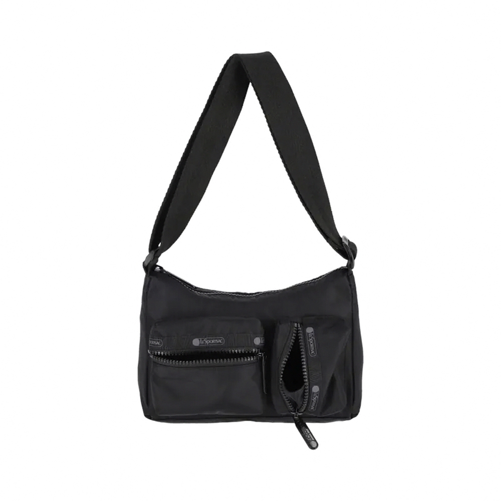 |快速出貨|Lesportsac CARGO SMALL SHOULDER BAG 小型多口袋肩背包 -墨黑工裝風, , large