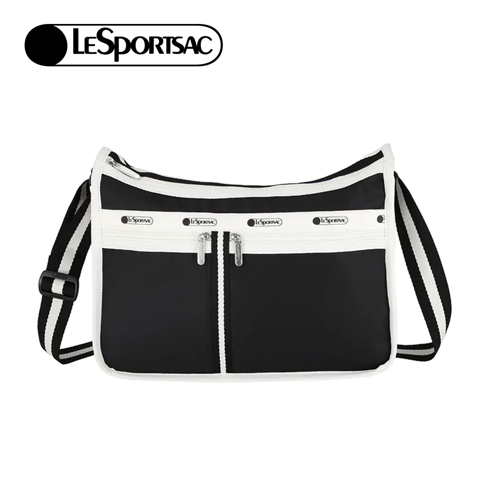|快速出貨|Lesportsac Deluxe Everyday Bag 經典斜背包/ 滾邊夜幕黑, , large
