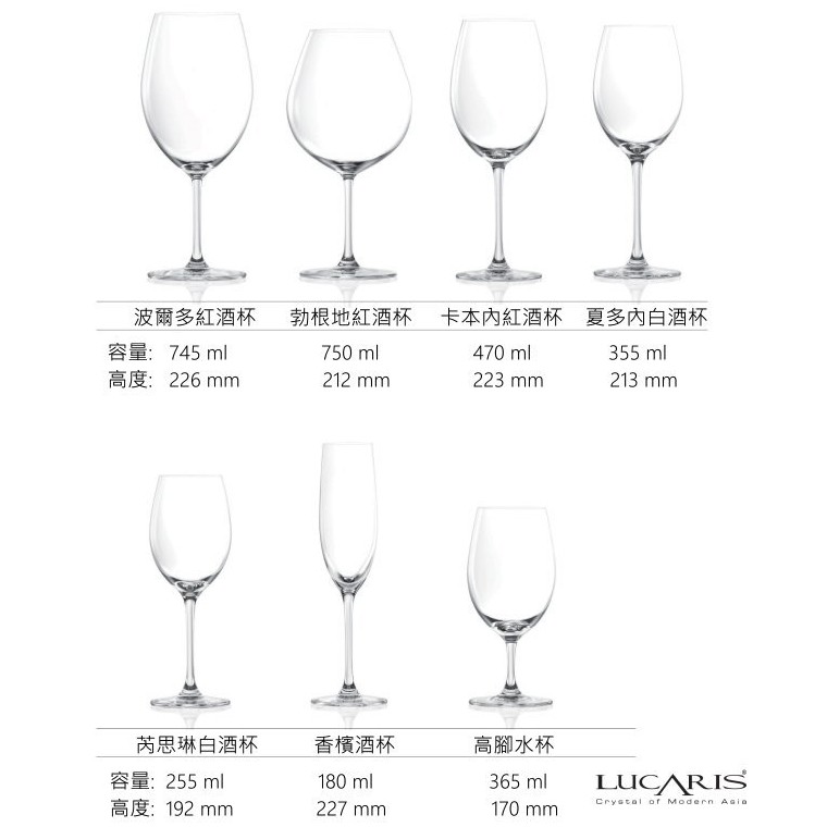 Lucaris 頂級無鉛水晶酒杯 紅酒杯 白酒杯 香檳杯 高腳杯 曼谷系列 Drink eat 金益合, , large