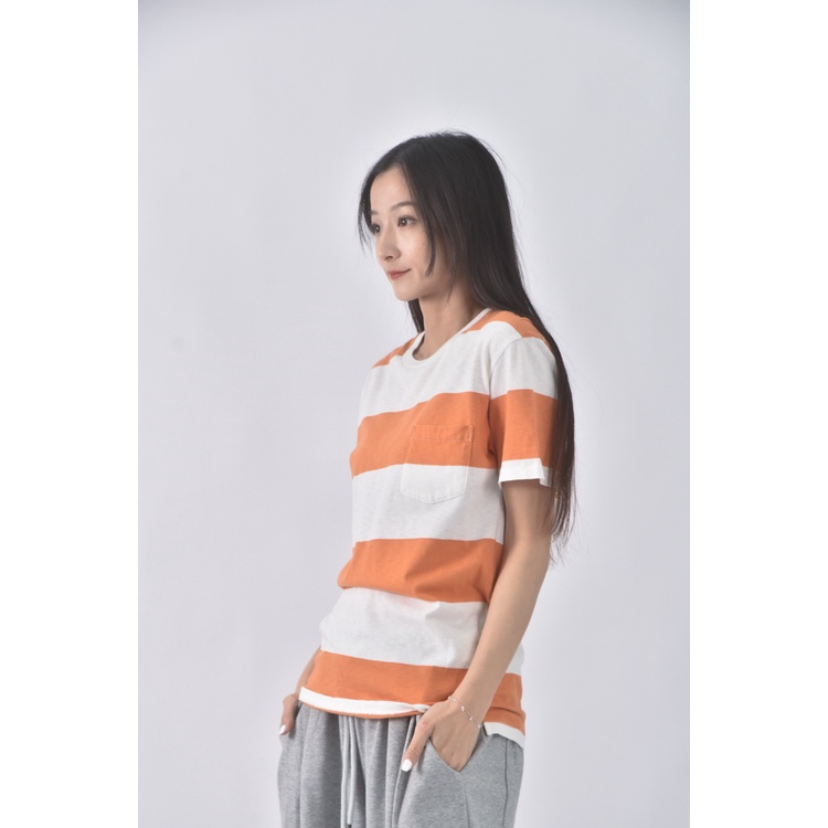 (S) uniqlo質感棉質純棉橘色短袖上衣二手衣, , large