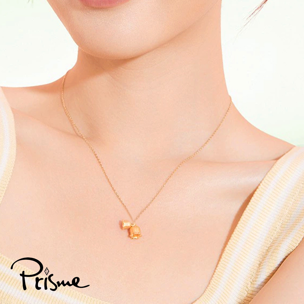 【Prisme Gold】黃金項鍊 鈴蘭花 鍊墜項鍊 (金重：約0.08錢&plusmn;0.03), , large