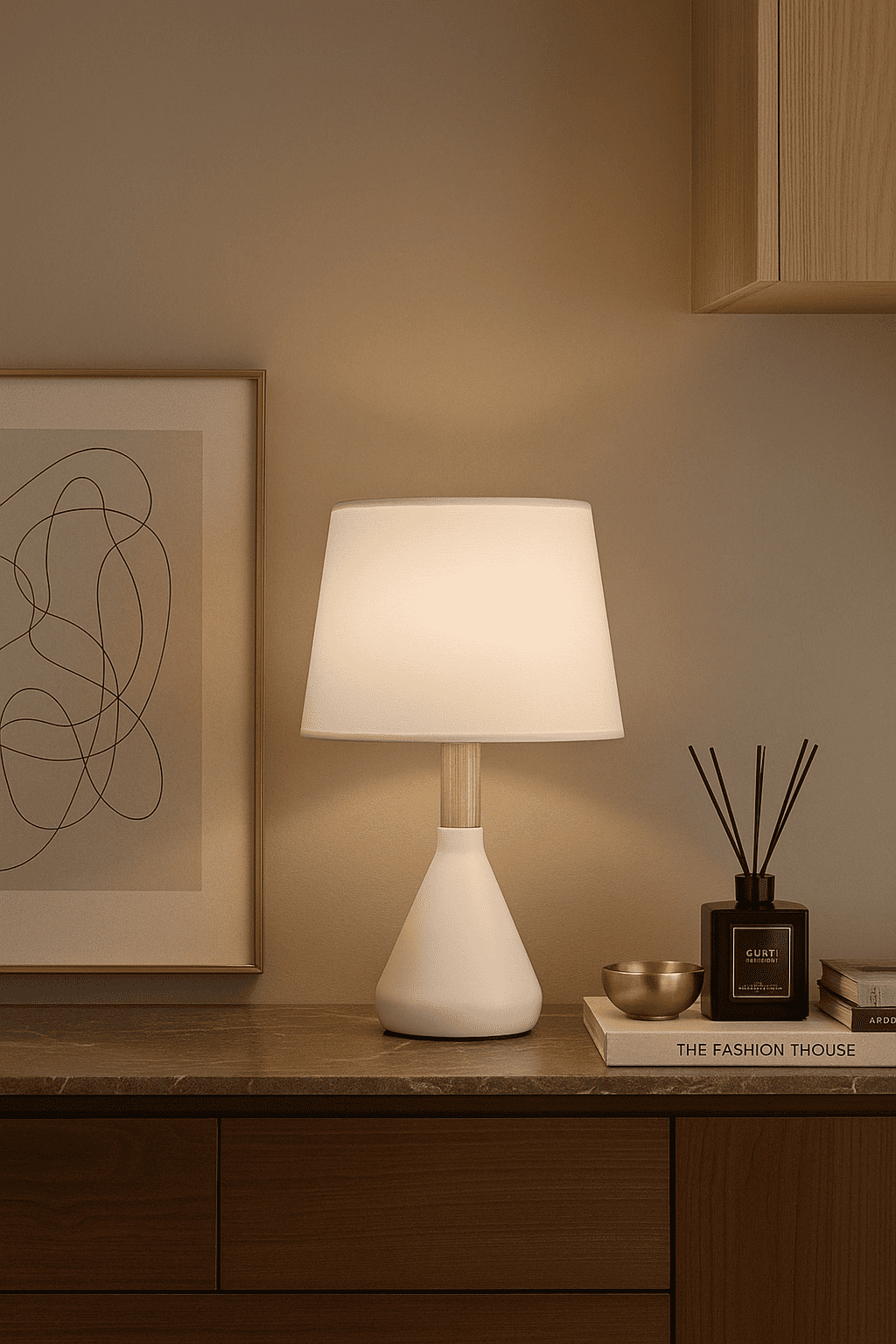 Jade Solid Wood Desk Lamp