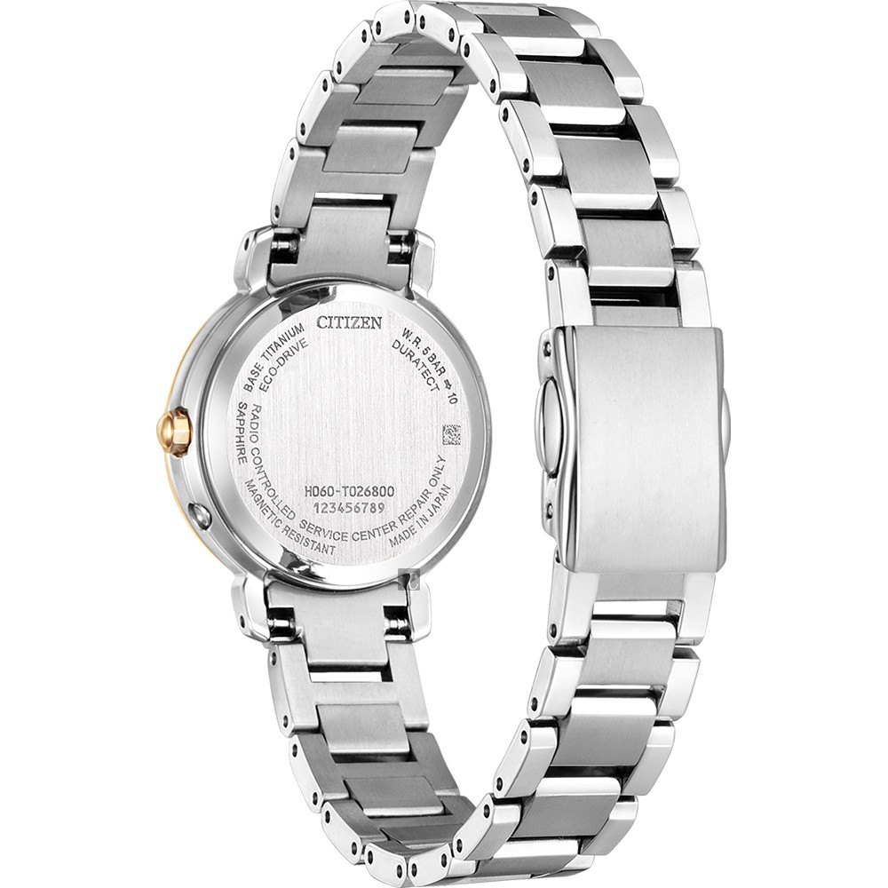 CITIZEN 星辰 XC African Roses聯名 限量鈦金屬光動能電波女錶 ES9447-51A, , large