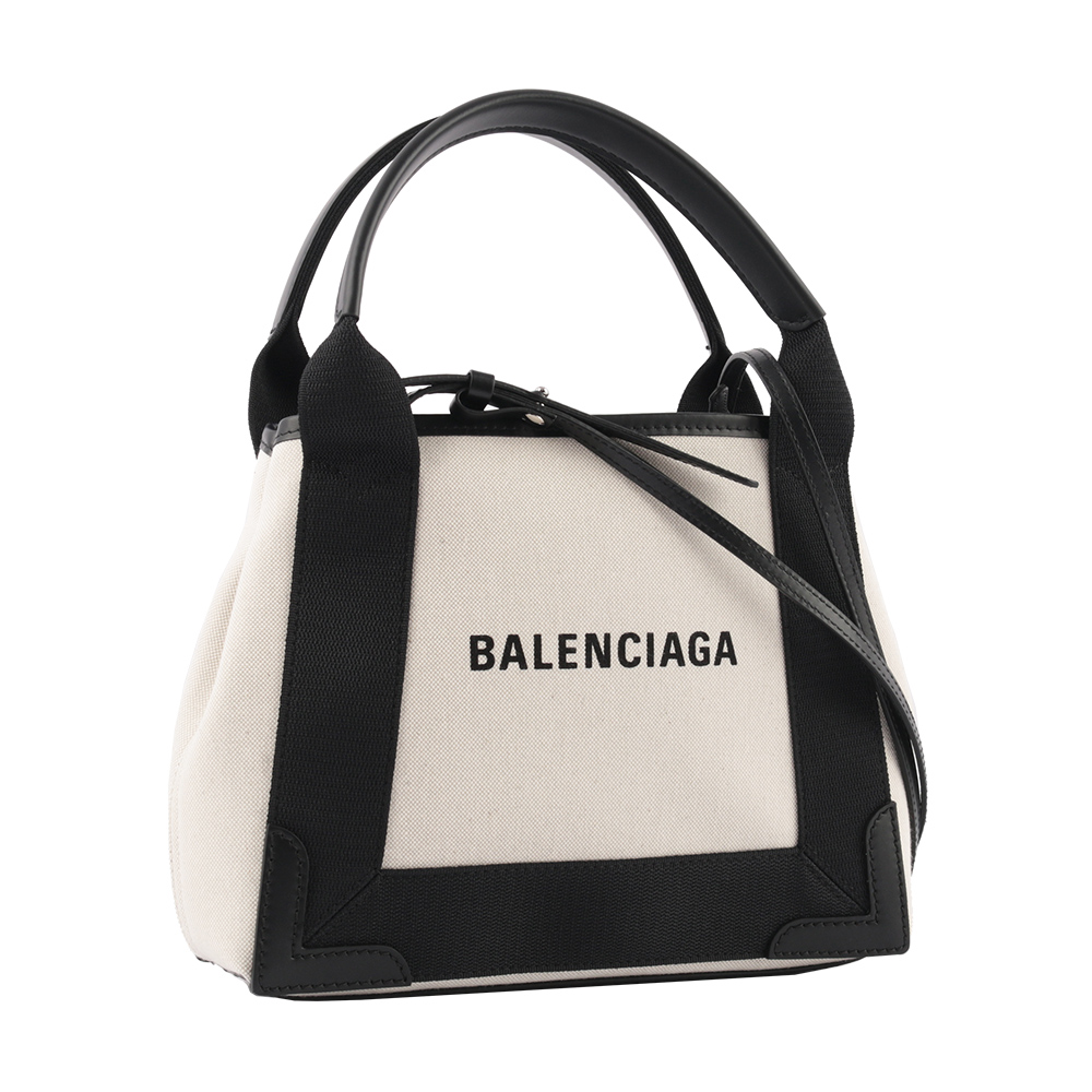 BALENCIAGA NAVY CABAS帆布二用包/子母包/米白/黑/XS, , large