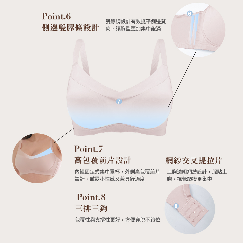 【Clany 可蘭霓】慵懶自在 涼感包覆無鋼圈S-EQ/3XL內衣 柔霧粉 6999-32, , large