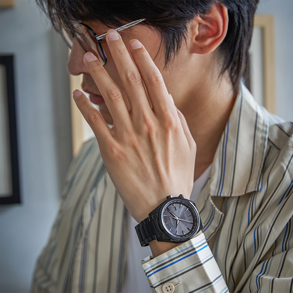 CITIZEN 星辰 光動能電波萬年曆手錶 CB0275-83E, , large