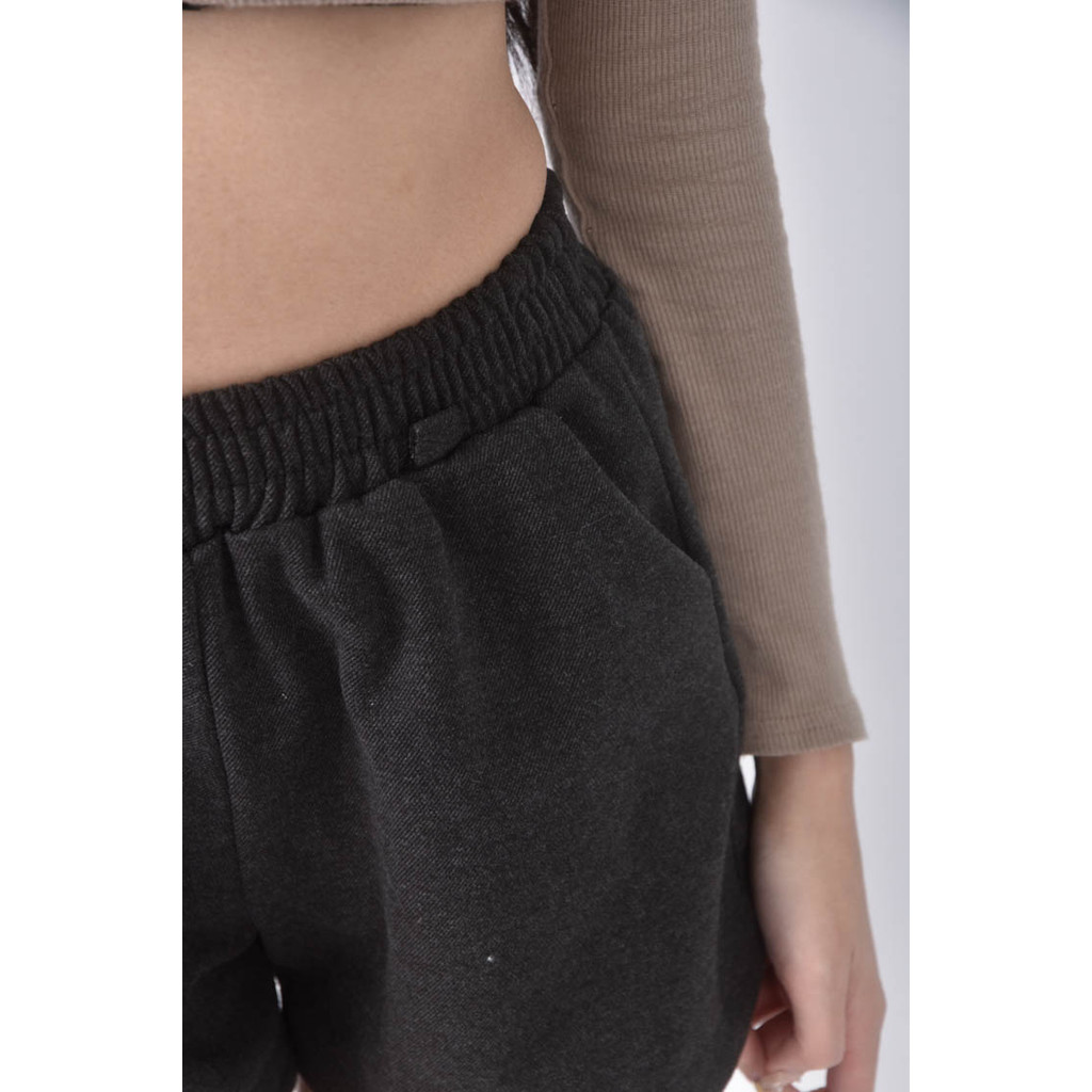 (XL) 高腰運動素面灰色短褲二手衣, , large