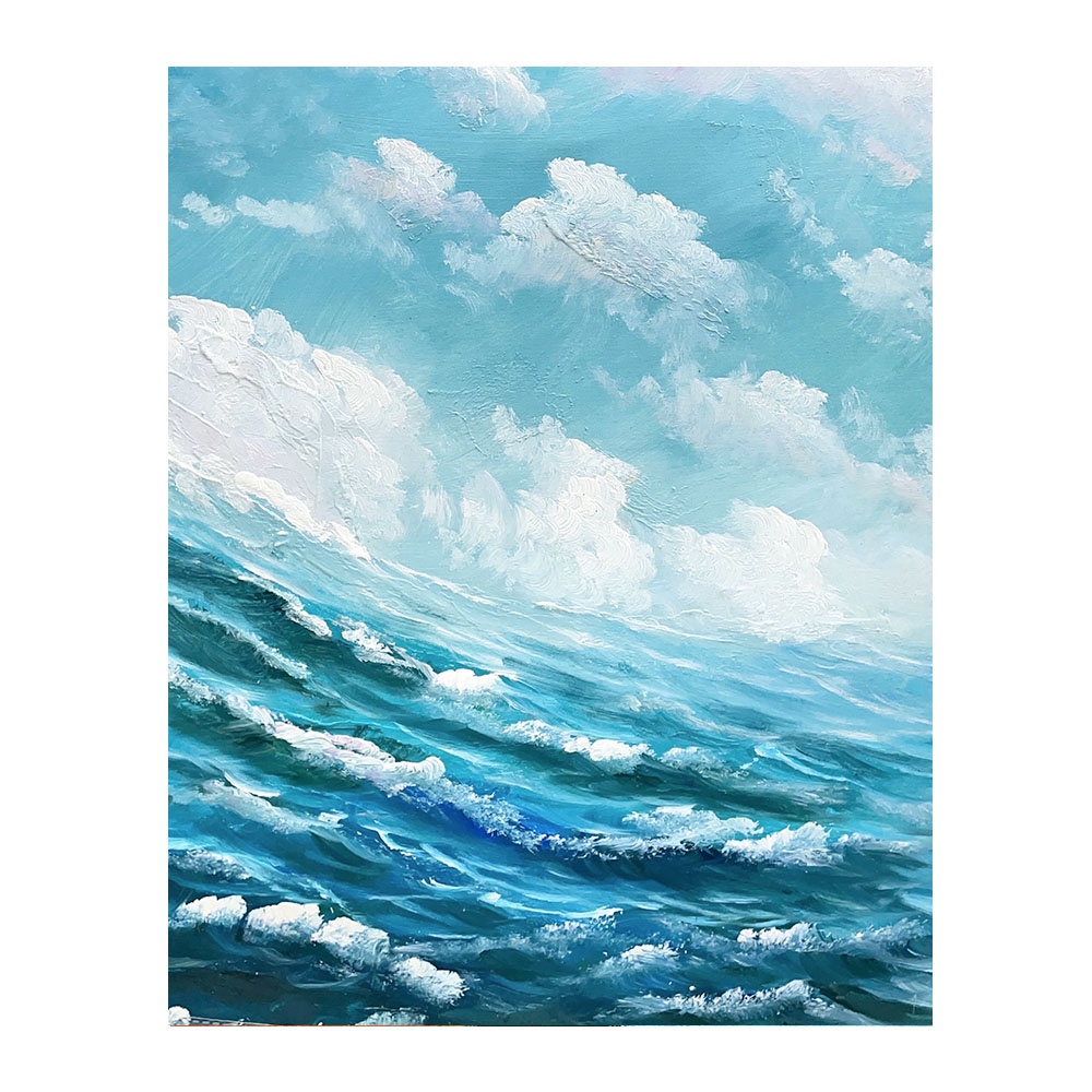 【御畫房】波瀾壯闊 手繪抽象油畫-40*50cm無框掛畫4050-023, , large