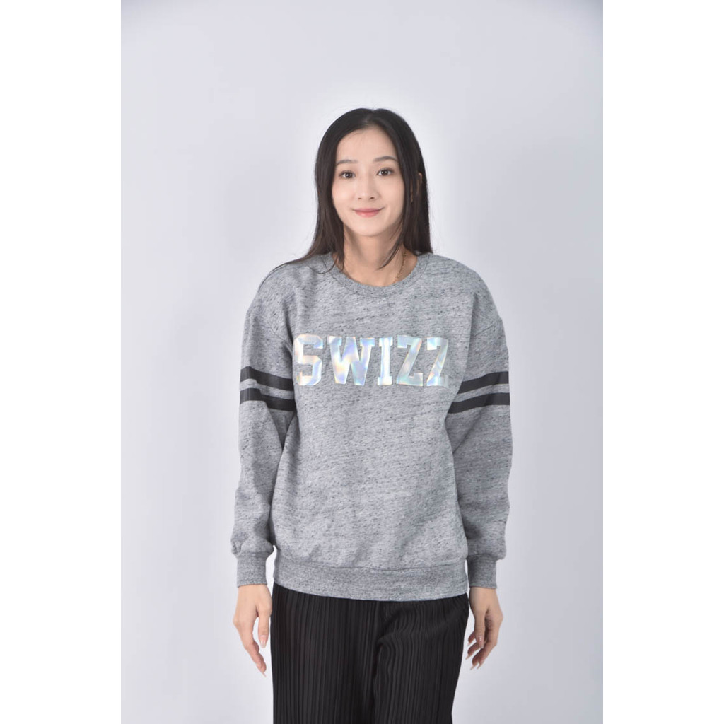 (L) izzue字母灰色長袖上衣二手衣, , large