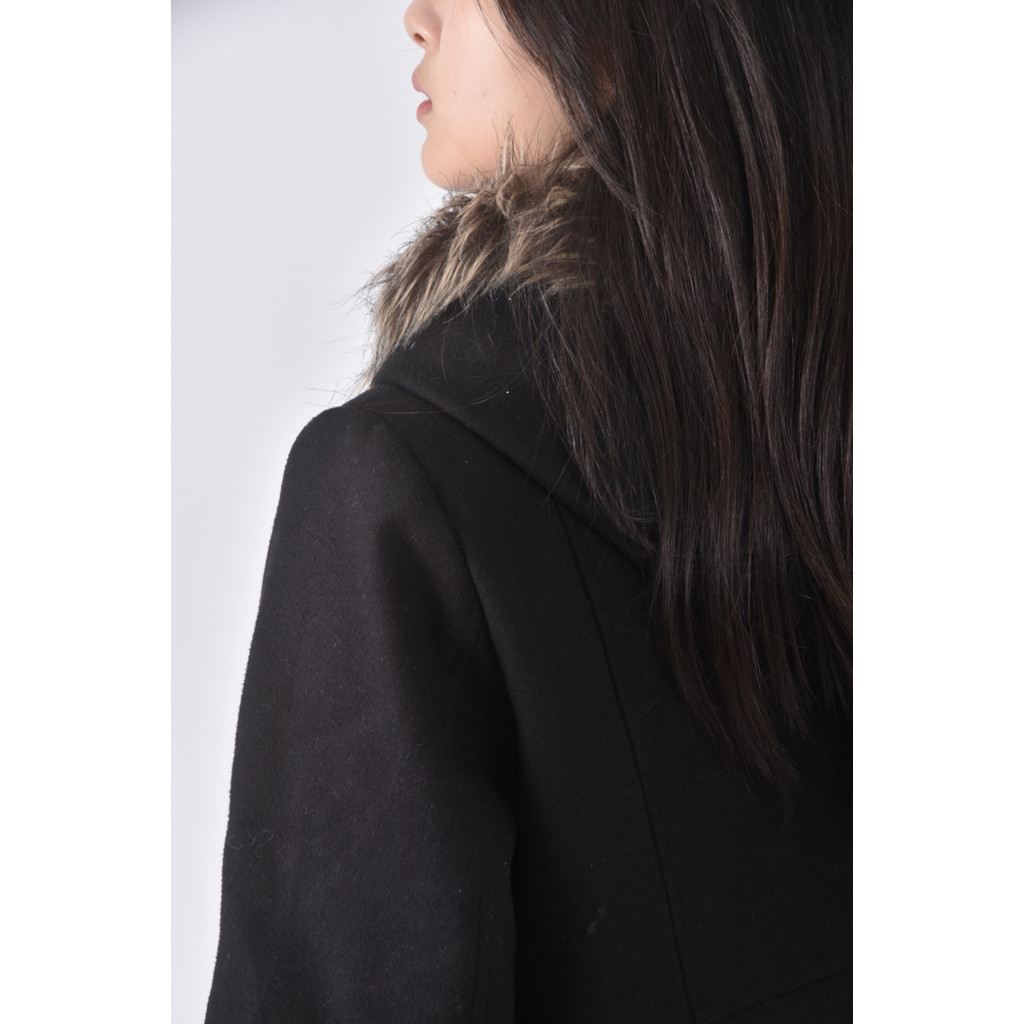 (S) 【金莎私服】kiabi質感連帽黑色外套二手衣, , large