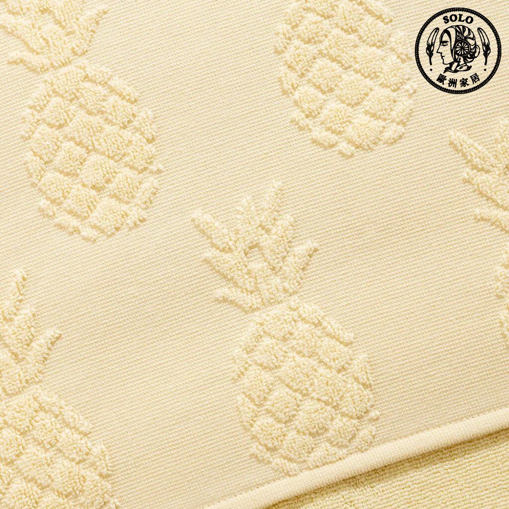【SOLO Vintage】LCW Home 70x140cm Yellow Pineapple Bath Towel 100% Cotton Made in Turkey, , large