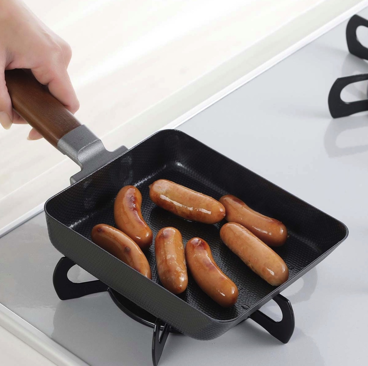 [下村企販]玉子燒｜雙面壓花玉子燒/玉子燒/煎蛋鍋/平底鍋/方形煎鍋/鐵鍋 #23733, , large