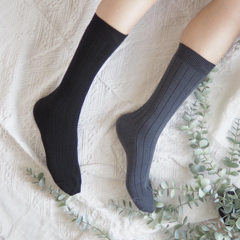 [凱美棉業] 8雙組 白色 MIT台灣製 素色純棉中筒襪 加大款 男襪, , large