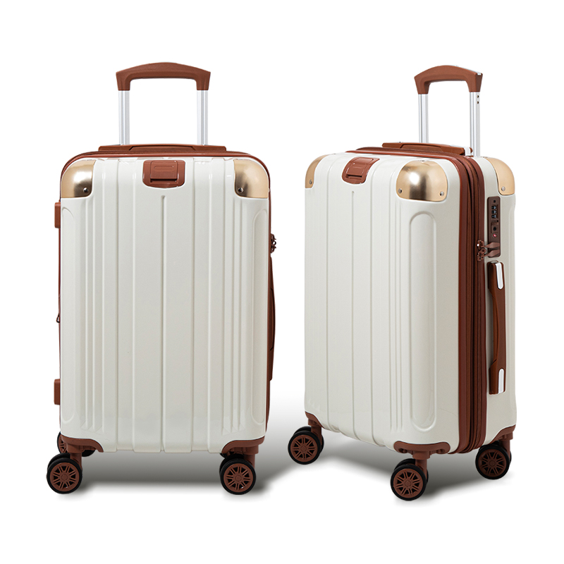 【Alldma鷗德馬】29吋亮面紋拉鏈行李箱M5-咖啡拿鐵(贈保護套C2+B2棋盤束帶+多功能海關鎖), , large