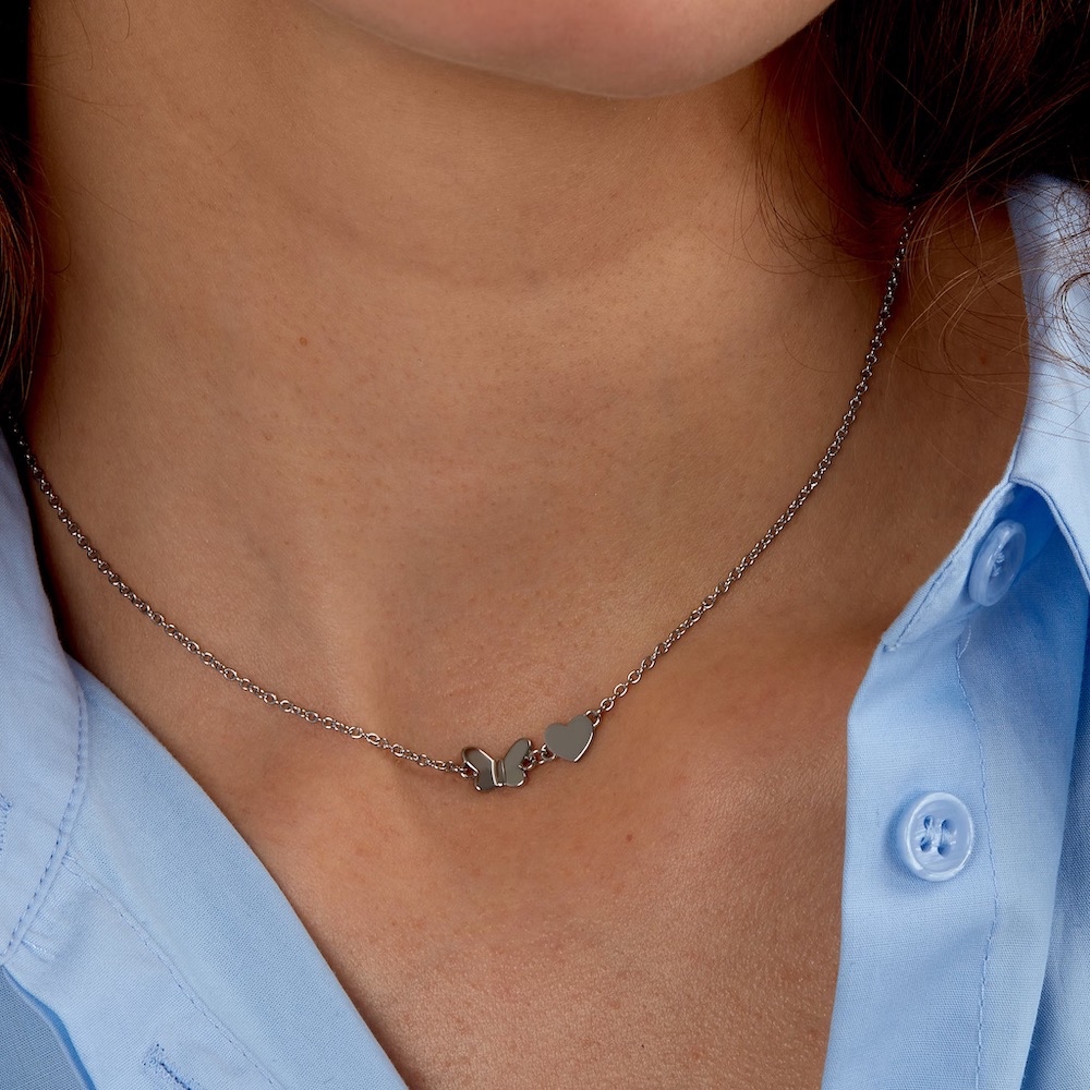 【MORELLATO】Talismani 不鏽鋼心躍蝶舞項鍊 SAUN32, , large