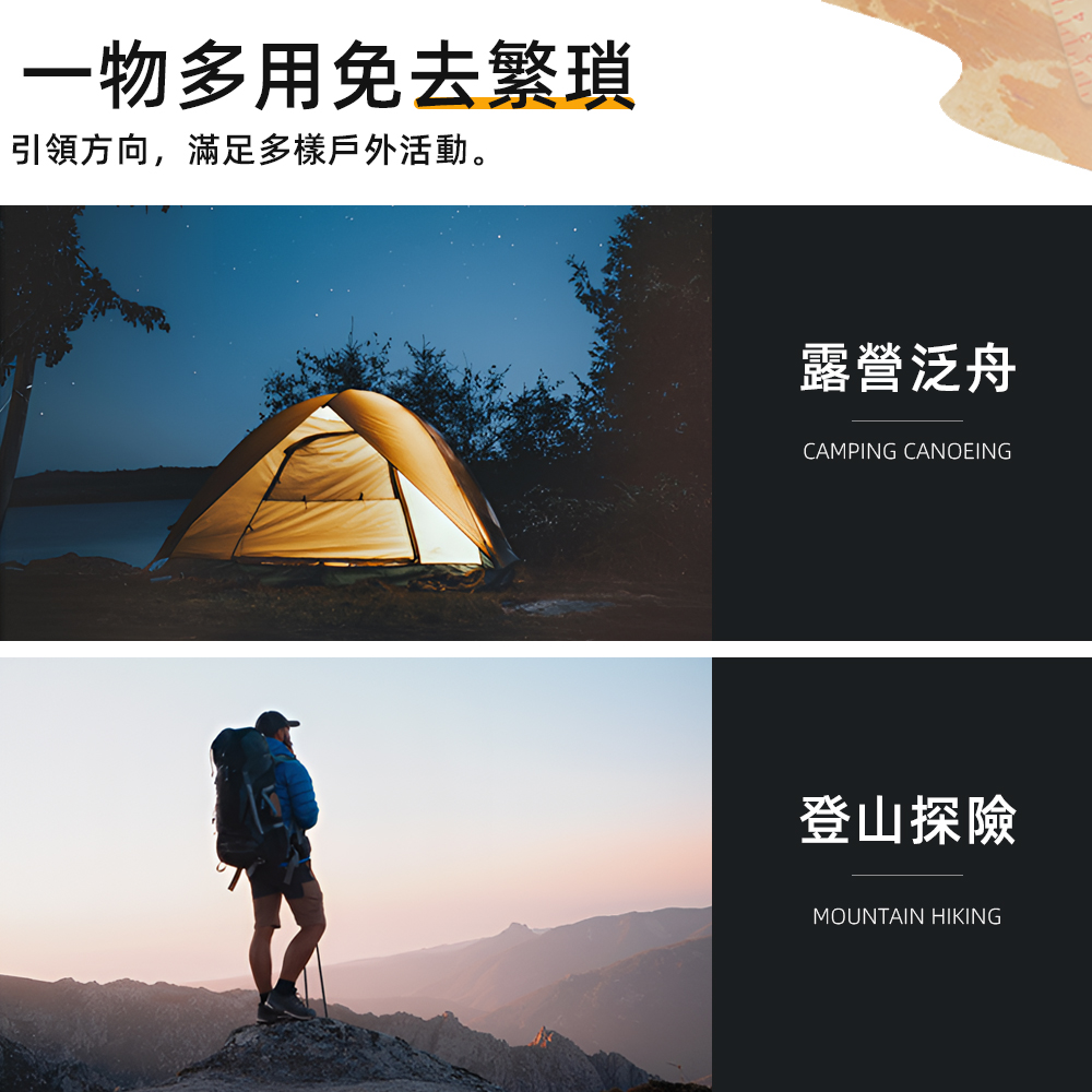 【上手家居】8合1多功能帶尺指北針(指南針/森林指北針/登山露營/登山必備), , large