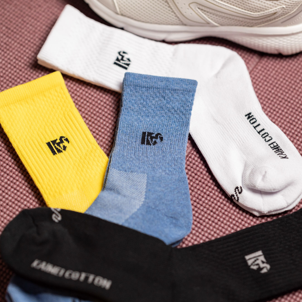 [Kaimei Cotton] 2 pairs set, white, MIT made in Taiwan, Kaimei exclusive, top all-round sports socks, moisture wicking, double thickened, , large