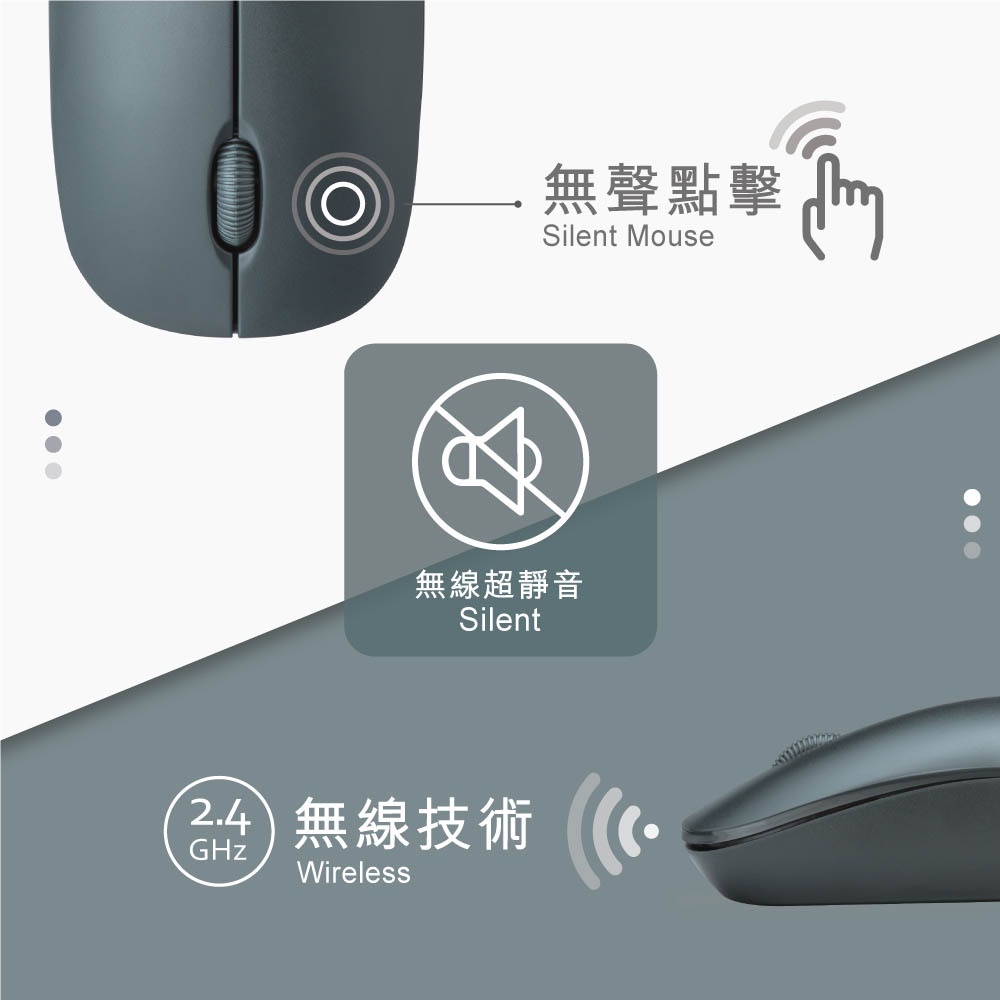E-BOOKS M71 手感型超靜音無線滑鼠 精準定位 低耗省電 即插即可用, , large