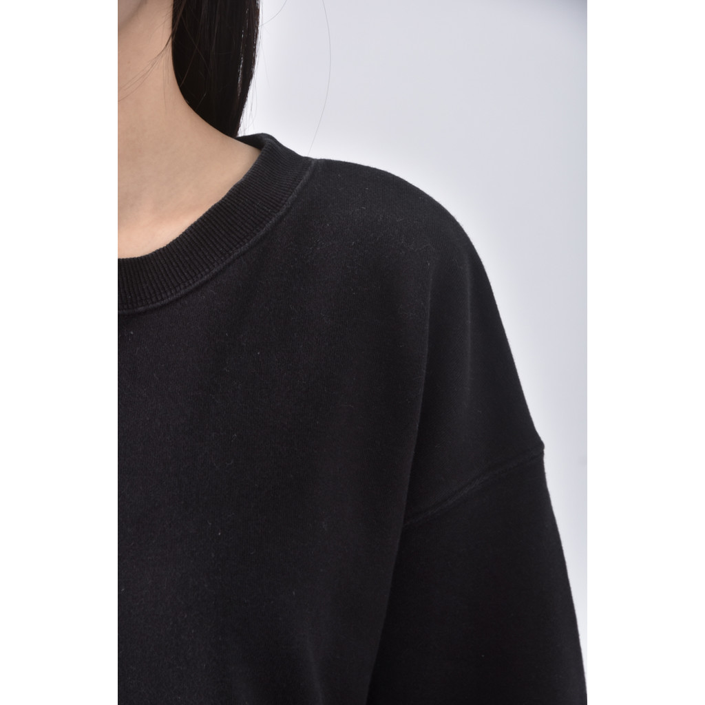 (XL) gu棉質簡約黑色長袖上衣二手衣, , large