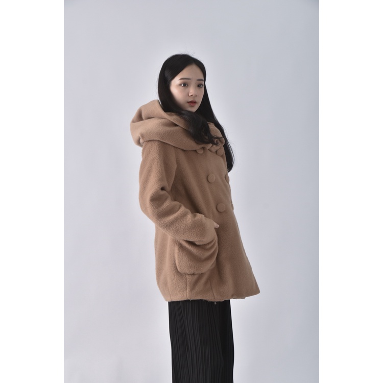 (M) 【房業涵私服】liz lisa毛毛棕色外套二手衣, , large