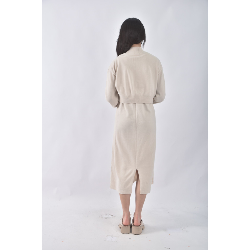 (S) gu兩件式杏色洋裝二手衣, , large