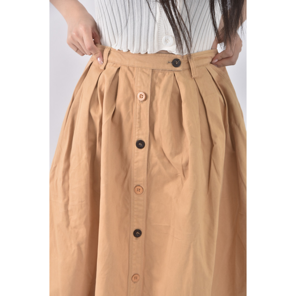 (L) american bluedeer卡其棕色長裙二手衣, , large