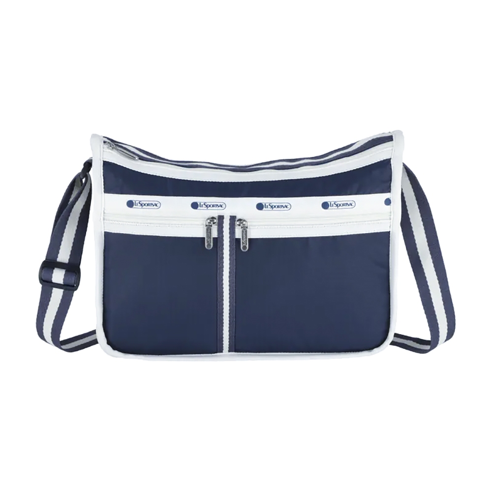 |快速出貨|Lesportsac Deluxe Everyday Bag 經典款斜背包/ 條紋海軍藍, , large