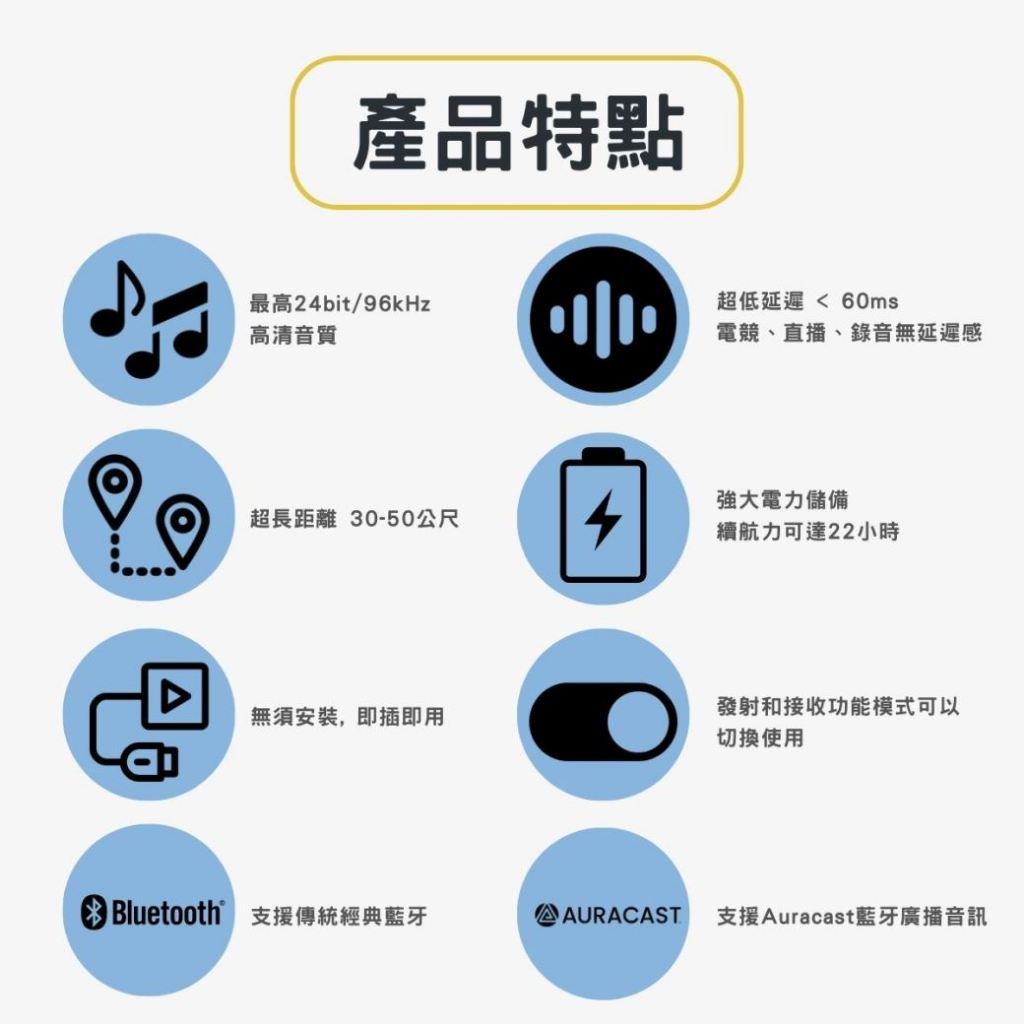 MoerDuo藍牙Auracast廣播音訊接收發射器, , large