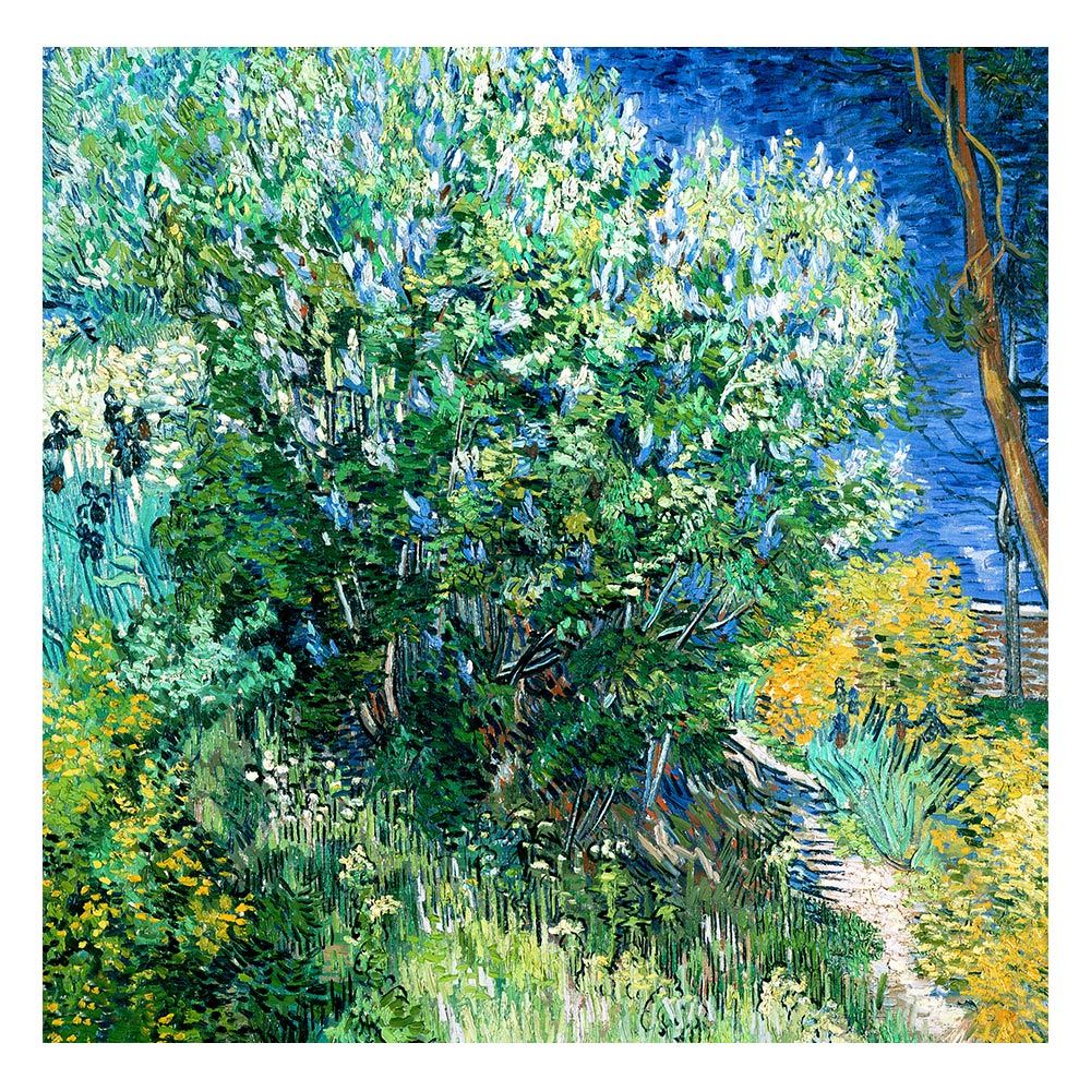 【御畫房】紫丁香花叢 國家一級畫師手繪油畫80×80cm(VF-173)
