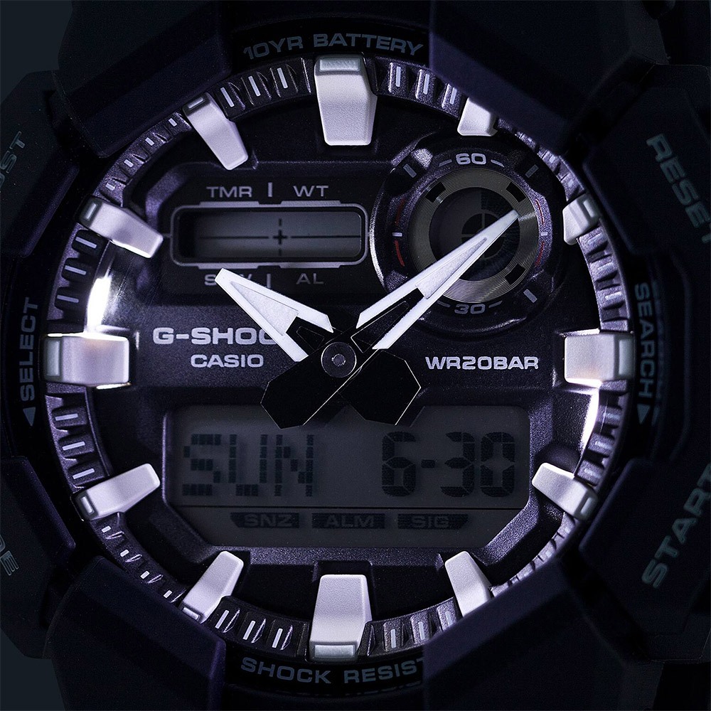 CASIO 卡西歐 G-SHOCK 10年電力雙顯手錶 學生錶 GA-010-1A, , large