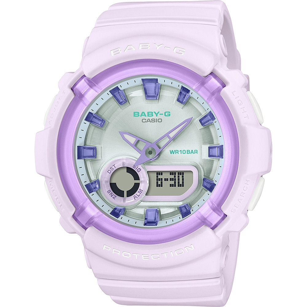 CASIO 卡西歐 BABY-G 葡萄糖果雙顯手錶 BGA-280SW-6A, , large